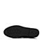 BASTO/百思图冬季黑色牛皮简约休闲车缝线方跟女皮靴中靴TP764DZ7