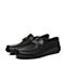 BASTO/百思图秋季专柜同款黑色摔纹牛皮平跟男休闲鞋BJS01CQ7