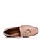 BASTO/百思图秋季粉色羊皮金属装饰方跟乐福鞋女单鞋1195FCM7