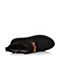 BASTO/百思图冬季专柜同款黑色牛皮/纺织品休闲坡跟女皮靴短靴17D51DD7