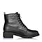 BASTO/百思图冬季专柜同款黑色牛皮女皮靴马丁靴RAN42DD7