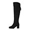 BASTO/百思图冬季专柜同款黑色羊皮女皮靴超长靴17D16DE7