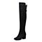 BASTO/百思图冬季专柜同款黑色羊皮简约纯色女皮靴长靴17D80DC7