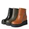 BASTO/百思图冬季专柜同款棕色牛皮女皮靴短靴17Z02DD7