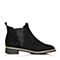 BASTO/百思图冬季专柜同款黑色羊皮休闲方跟女皮靴HW49DD7