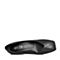 BASTO/百思图2018春季专柜同款黑色羊皮小V口复古方头奶奶鞋女单鞋RGC21AQ8