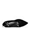 BASTO/百思图2018春季专柜同款黑色羊绒皮尖头浅口闪钻通勤女单鞋TT920AQ8