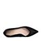 BASTO/百思图2018春季专柜同款黑色羊皮水钻浅口细跟女单鞋RJM20AQ8