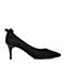 BASTO/百思图2018春季专柜同款黑色羊绒皮浅口尖头通勤细跟女单鞋TX835AQ8