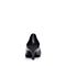 BASTO/百思图2018春季专柜同款黑色牛皮金属扣尖头细跟通勤女皮鞋RIW22AQ8