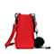 BASTO/百思图2018春季专柜同款红色人造革毛球休闲车缝线女单肩包X1310AN8