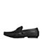 BASTO/百思图2018春季专柜同款黑色软面牛皮套脚平跟男休闲鞋BRF04AQ8