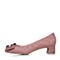 BASTO/百思图2018春季专柜同款深粉色羊皮优雅通勤珍珠浅口女单鞋AC185AQ8