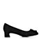 BASTO/百思图2018春季专柜同款黑色羊皮优雅通勤珍珠浅口女单鞋AC185AQ8