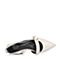 BASTO/百思图2018春季专柜同款米白色珍珠尖头漆皮方跟女皮鞋DA209AH8