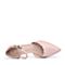 BASTO/百思图2018春季专柜同款粉色牛皮简约甜美尖头细跟女皮鞋TSF11AK8