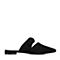BASTO/百思图2018春季专柜同款黑色羊绒皮蝴蝶结尖头方跟女凉拖鞋RIO01AT8