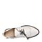BASTO/百思图2018春季专柜同款米色牛皮系带休闲方跟女单鞋RMD20AM8