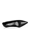 BASTO/百思图2018春季专柜同款黑色牛皮通勤尖头浅口细高跟女单鞋A8056AQ8