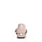 BASTO/百思图2018春季专柜同款粉色牛皮/布面珍珠小V口方头女皮鞋AC607AQ8