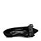 BASTO/百思图2018春季专柜同款黑色羊皮/牛皮浅口尖头蝴蝶结细跟女皮鞋AC595AQ8