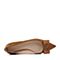 BASTO/百思图2018春季专柜同款棕色牛皮/布面蝴蝶结浅口尖头女单鞋AA704AQ8