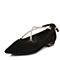 BASTO/百思图2018春季专柜同款黑色绒面羊皮珍珠尖头浅口女单鞋YRL01AQ8