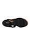 BASTO/百思图2018夏季专柜同款黑色牛皮休闲一字粗跟女凉鞋DB402BL8