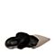 BASTO/百思图2018夏季专柜同款灰色牛皮/貂毛皮珍珠细跟女凉鞋PA761BH8