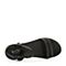 BASTO/百思图2018夏季专柜同款黑色牛皮革一字带简约女凉鞋RNA15BL8