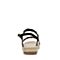 BASTO/百思图2018夏季专柜同款黑色羊绒皮革珍珠一字带女凉鞋RMZ09BL8