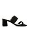 BASTO/百思图2018夏季专柜同款黑色羊皮革简约休闲粗跟女凉拖鞋RNL03BT8