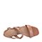 BASTO/百思图2018夏季专柜同款粉色漆牛皮革一字粗跟女皮凉鞋ROP01BL8
