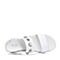 BASTO/百思图2018夏季专柜同款白色牛皮革一字带珍珠平跟女凉鞋RNA04BL8