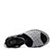 BASTO/百思图2018夏季专柜同款黑白色毛线格纹坡跟女凉鞋TCN09BL8