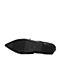 BASTO/百思图2018春季专柜同款黑色羊皮金属环尖头女皮鞋RLC20AM8