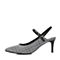 BASTO/百思图2018夏季专柜同款灰白/黑格子优雅细跟女凉鞋RLR06BH8
