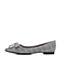 BASTO/百思图2018夏季专柜同款灰色纺织品格纹蝴蝶结浅口女单鞋A6656BQ8