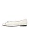 BASTO/百思图2018夏季专柜同款白色羊皮革/牛皮革蝴蝶结浅口方跟女单鞋A4612BQ8