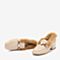 BASTO/百思图2018秋季专柜同款米色牛皮革珍珠方头纯色女单鞋RPX21CQ8
