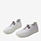 BASTO/百思图2018秋季专柜同款白色牛皮革条纹平跟男休闲鞋H6029CM8