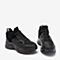 BASTO/百思图2018秋季专柜同款黑色牛皮革/布面/PU革系带坡跟女休闲鞋老爹鞋YVX01CM8