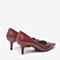 BASTO/百思图2018秋季专柜同款红色牛皮革尖头细跟通勤女单鞋XC901CQ8