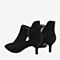 BASTO/百思图2018冬季专柜同款黑色珍珠尖头女皮短靴RSU40DD8
