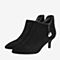 BASTO/百思图2018冬季专柜同款黑色珍珠尖头女皮短靴RSU40DD8