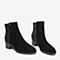 BASTO/百思图2018冬季专柜同款侧拉链方跟女皮靴短靴RSN40DD8