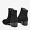 BASTO/百思图2018冬季专柜同款侧拉链方跟女皮靴短靴RSN40DD8