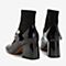 BASTO/百思图2018冬季专柜同款漆皮珍珠玛丽珍女短靴袜靴YXG06DD8