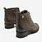 BASTO/百思图2018冬季专柜同款卡其色牛皮革系带方跟女皮靴短靴YWR02DD8