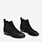 BASTO/百思图2018冬季专柜同款牛皮革方跟切尔西靴女短靴A1811DD8